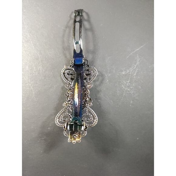 Hair Barrette Tension Clip Dark Copper Color Rose Flower - Picture 3 of 4